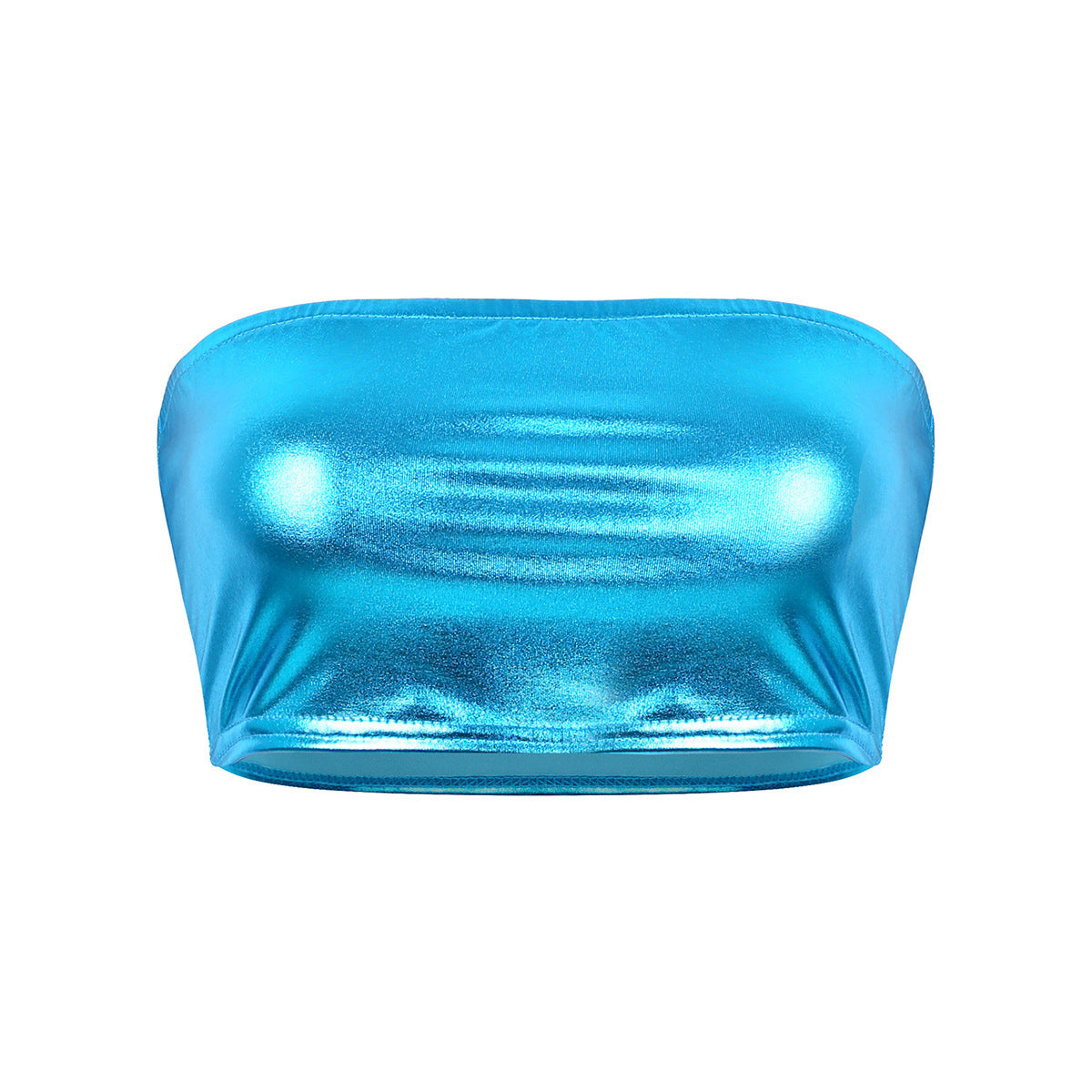 Women's Sexy Bandeau Patent Leather Tube Bright Bottoming Vests