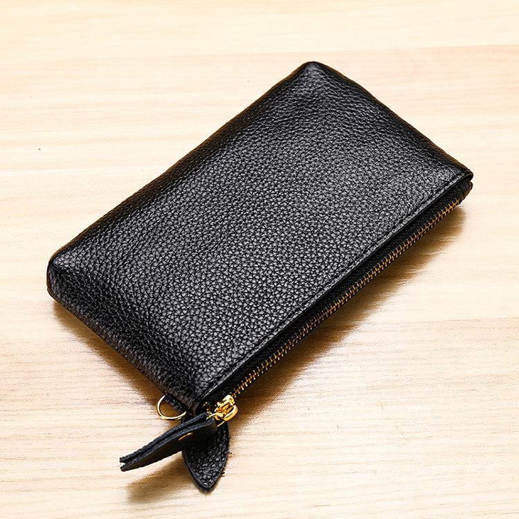 Women's Korean Genuine Leather Fashionable Zipper Wrist Coin Purses