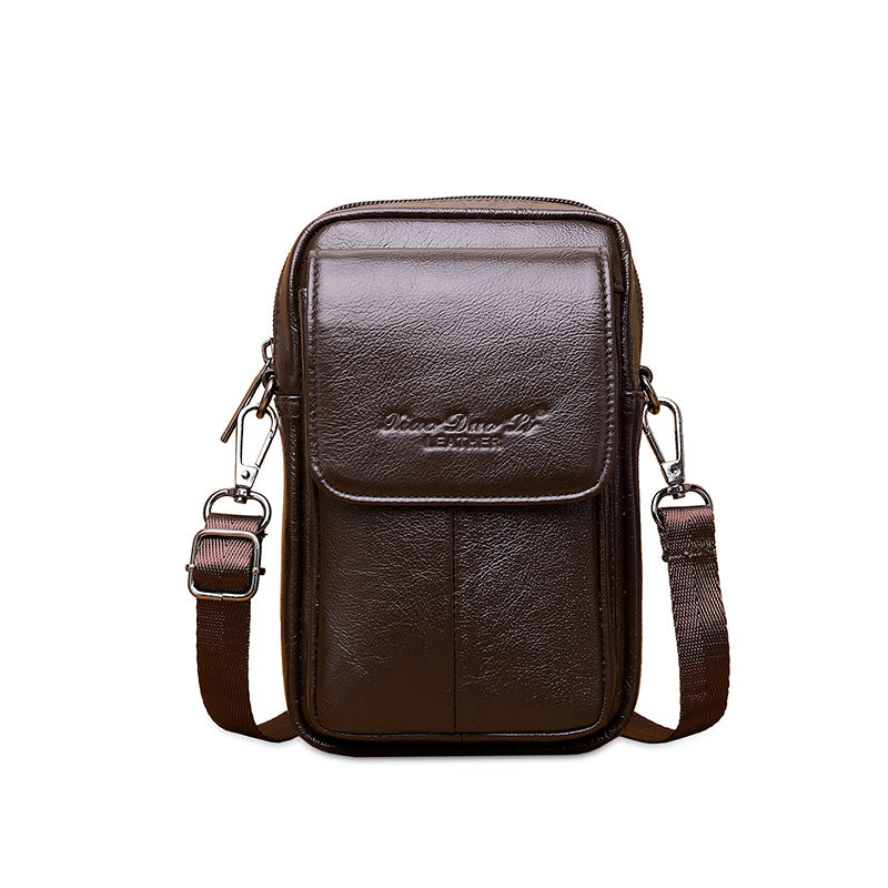 Men's Leather Multifunctional Mobile Cowhide Pannier Men's Waist Packs