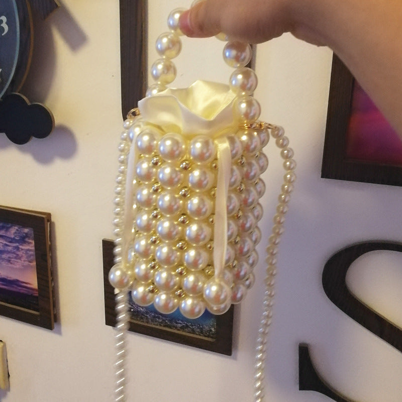Hand-woven Beaded Pearl Hand-held Cross Body Bags