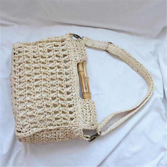 Women's Straw Bamboo Woven Fashion Holiday Crossbody Bags