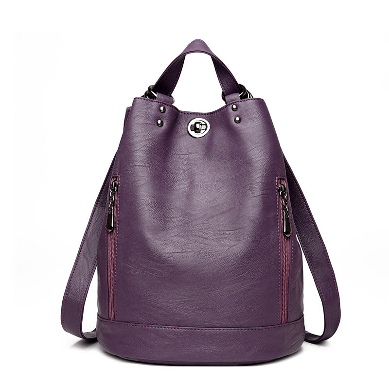 Women's Leather Large Capacity Sheepskin Mother Fashion Backpacks