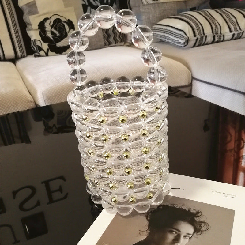 Hand-woven Beaded Pearl Hand-held Cross Body Bags