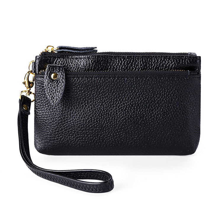 Women's Korean Genuine Leather Fashionable Zipper Wrist Coin Purses
