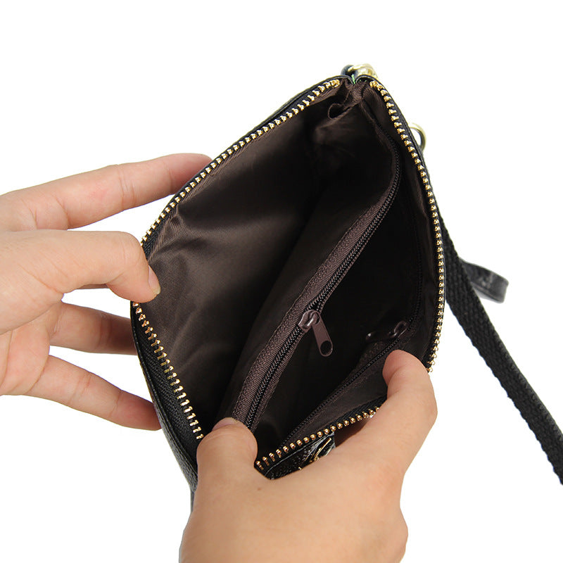 Women's Simple Cowhide Clutch Elegant Genuine Leather Bags