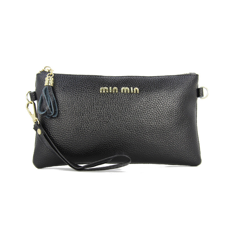 Women's Simple Cowhide Clutch Elegant Genuine Leather Bags
