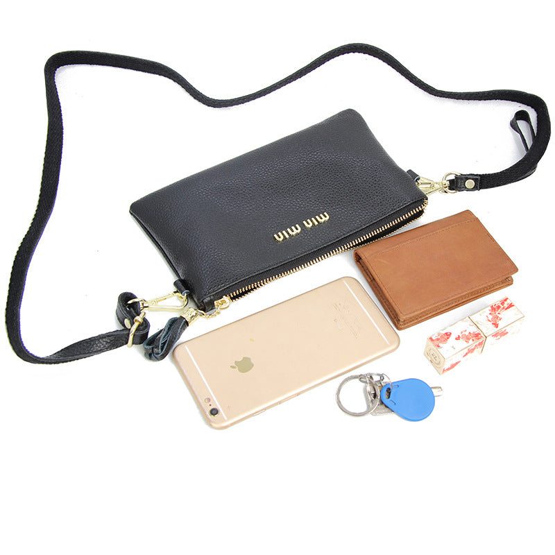 Women's Simple Cowhide Clutch Elegant Genuine Leather Bags