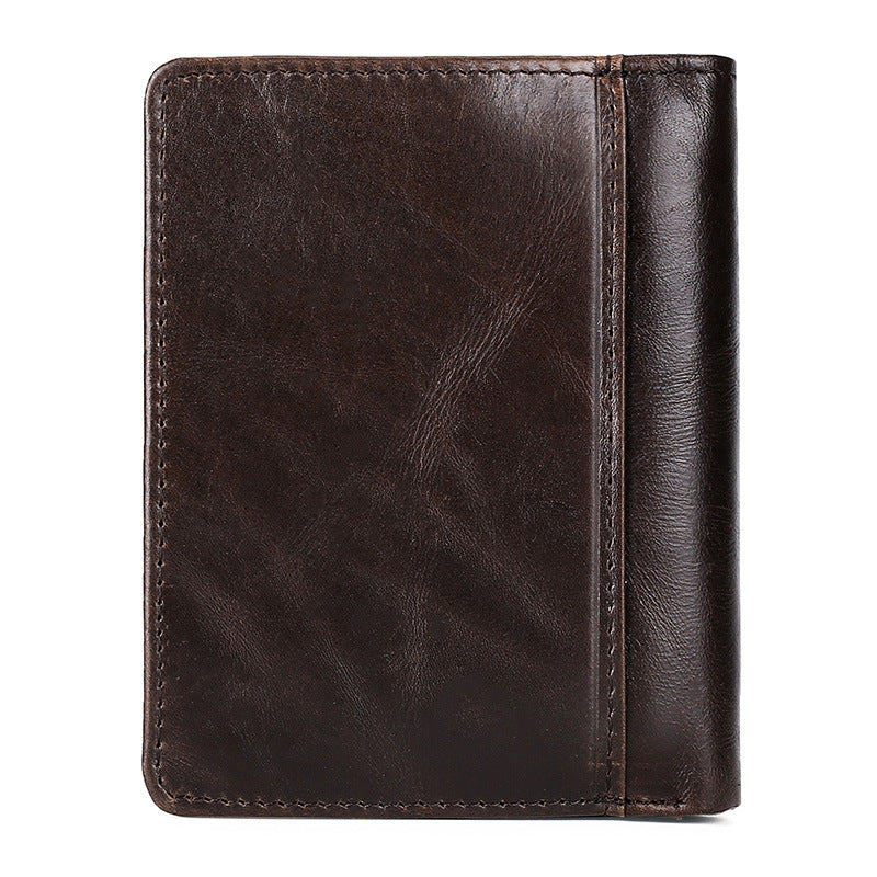 Leather For Man Oil Wax Plain Men's Wallets