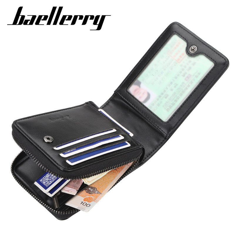 Men's Zipper Multiple Slots Creative Driving License Portable Coin Purses