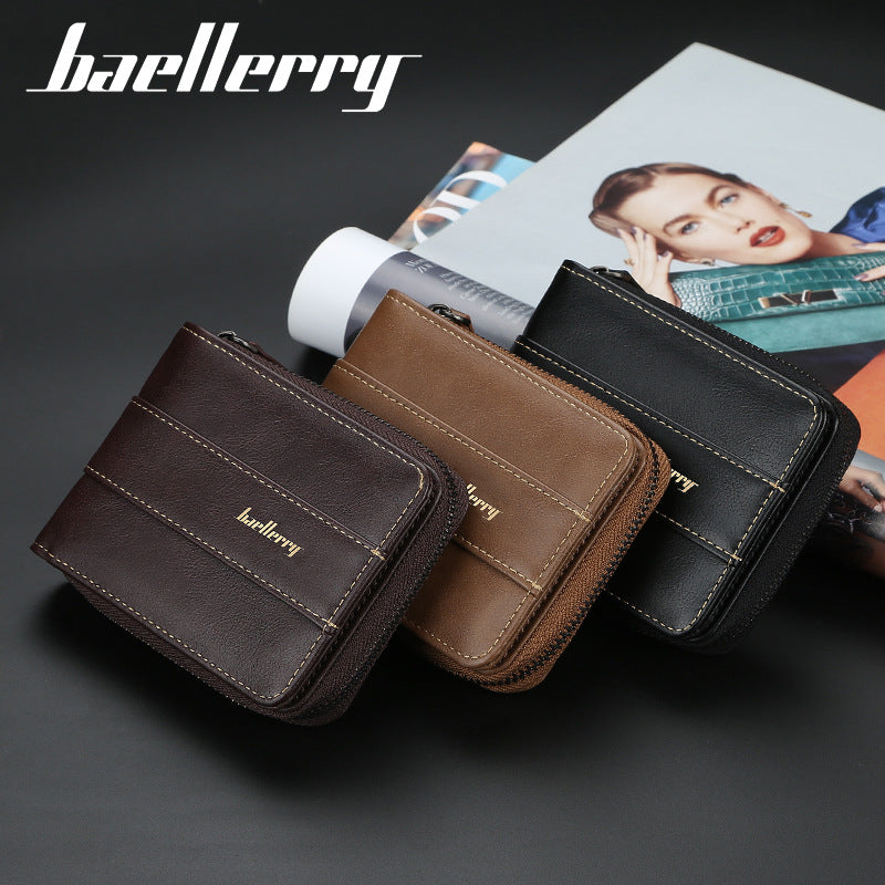 Men's Zipper Multiple Slots Creative Driving License Portable Coin Purses