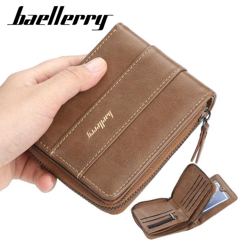 Men's Zipper Multiple Slots Creative Driving License Portable Coin Purses