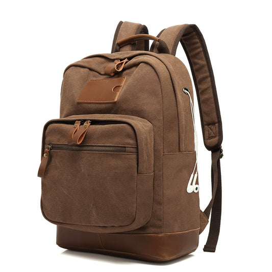 Men's Solid Color Large Capacity Leisure Korean Backpacks