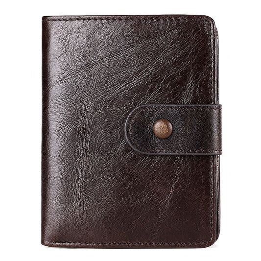 Leather For Man Oil Wax Plain Men's Wallets