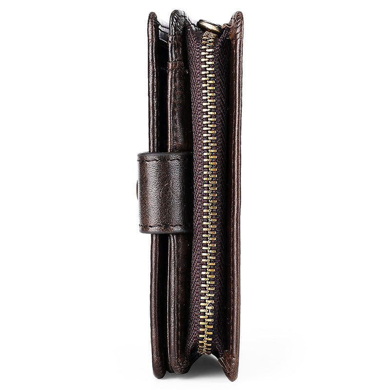 Leather For Man Oil Wax Plain Men's Wallets