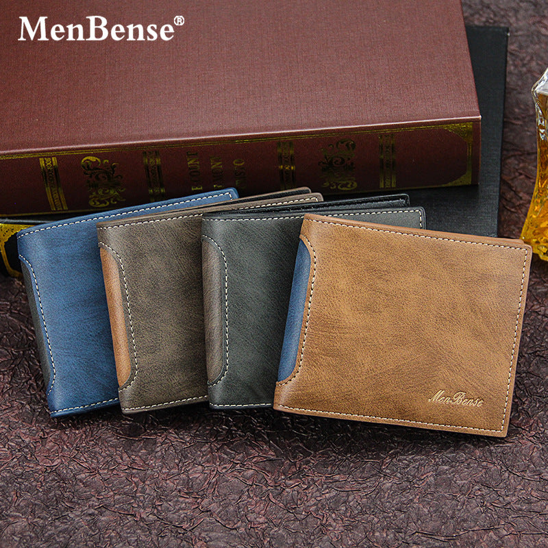 Men's Short Chic Patchwork Multiple Slots Men's Wallets