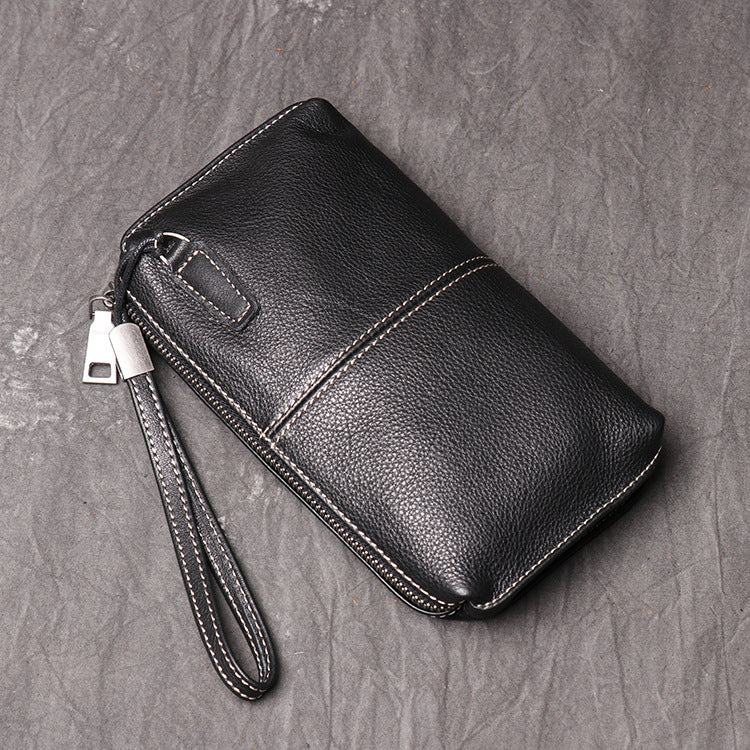 Women's & Men's & Genuine Leather Clutch Soft Long Men's Handbags