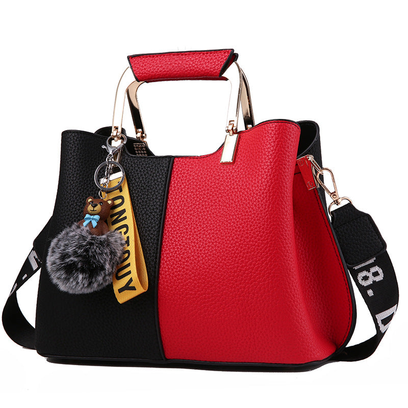 Women's Fashion Big Unique Contrast Color Soft Handbags