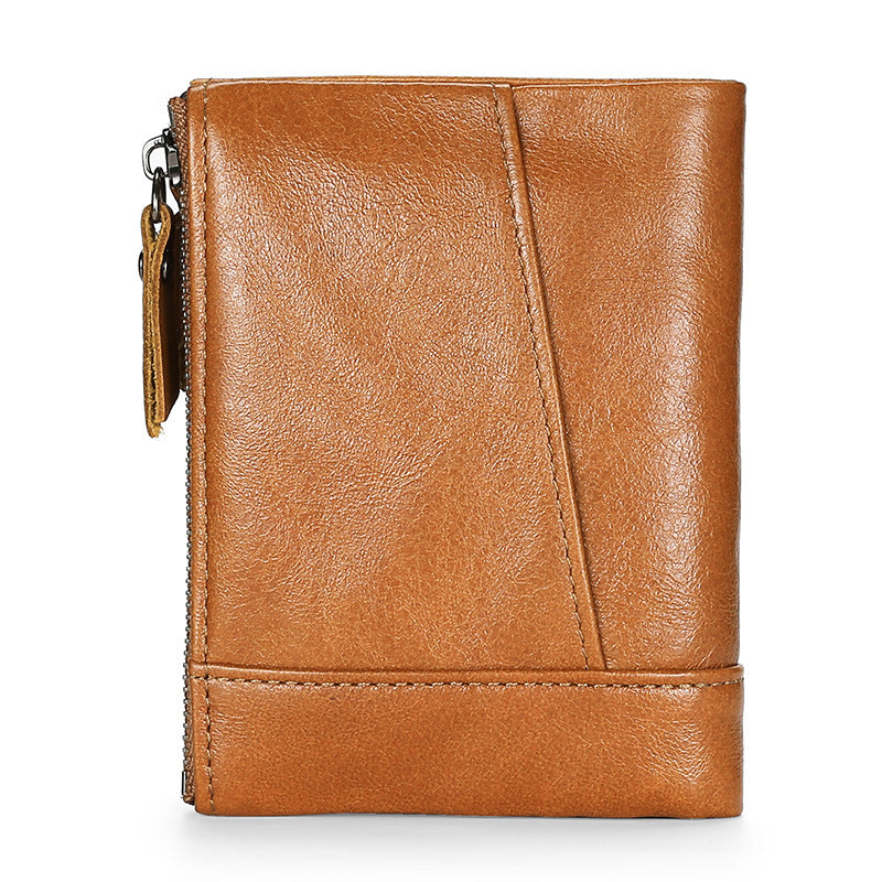 Men's Leather First Layer Cowhide Oil Wax Men's Wallets