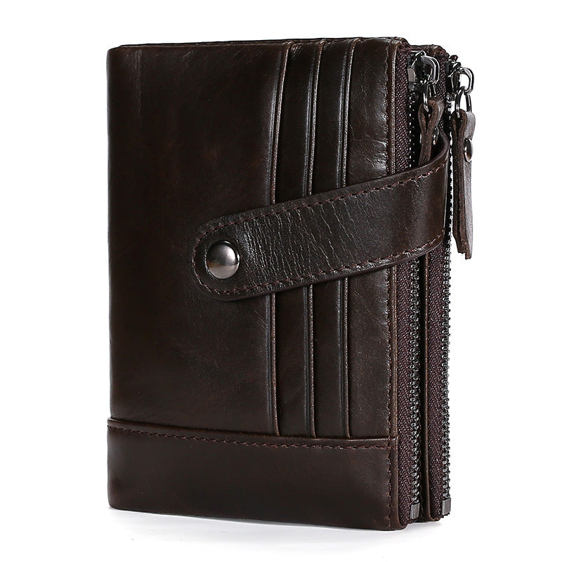 Men's Leather First Layer Cowhide Oil Wax Men's Wallets