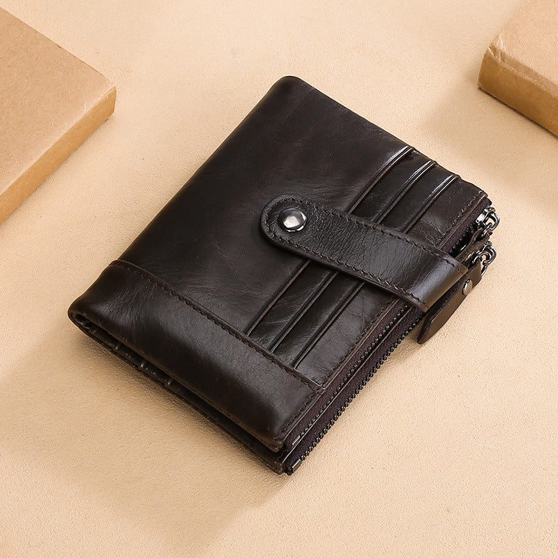 Oil Wax Leather For Man Multifunctional Swiping Men's Wallets
