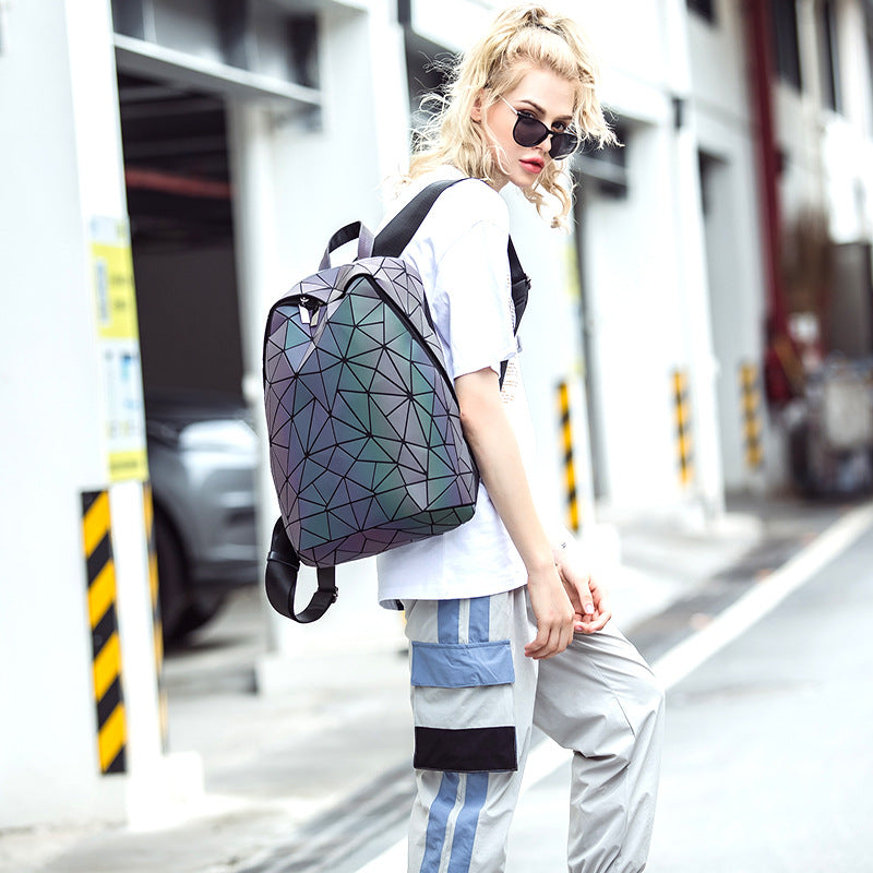 Diamond Plaid Luminous Laser Personalized Geometric Bags