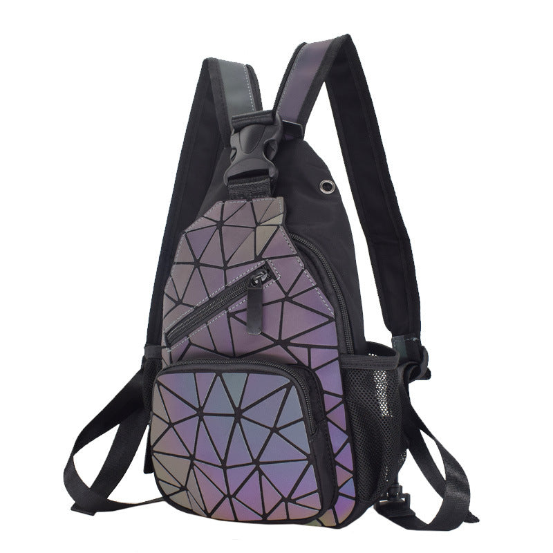 Women's & Men's & Geometric Rhombus Changeable Colorful Luminous Backpacks
