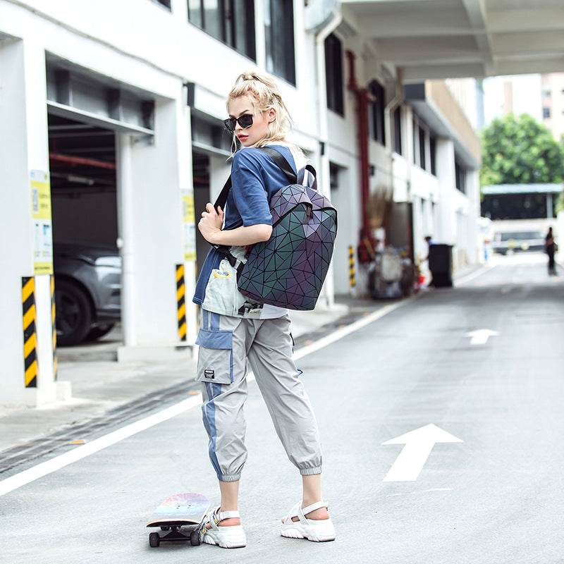 Diamond Plaid Luminous Laser Personalized Geometric Bags