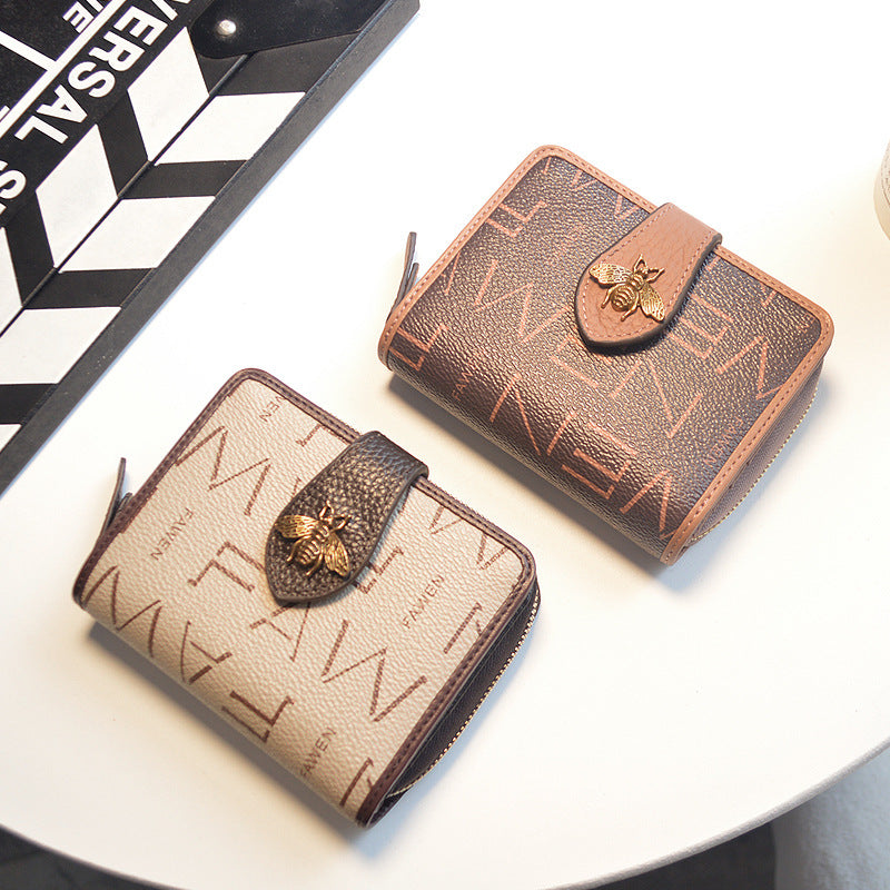 Women's Female Short Print Cowhide Fashion Ladies Wallet