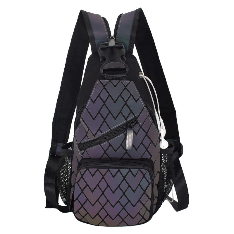 Women's & Men's & Geometric Rhombus Changeable Colorful Luminous Backpacks