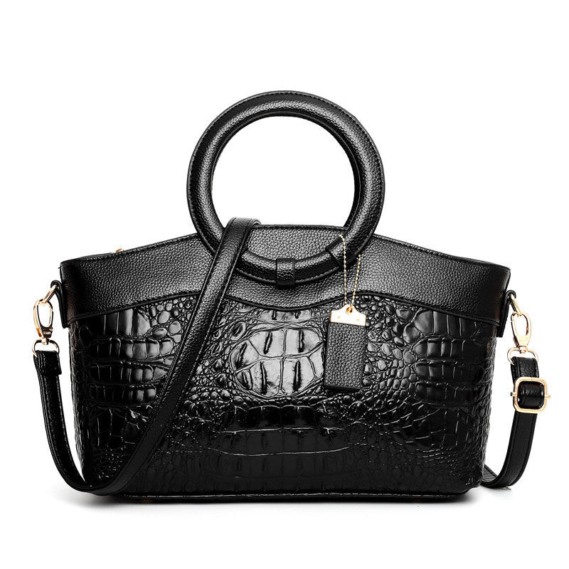 Women's Fashion Crocodile Pattern Mixed Color Handbags