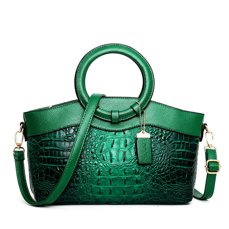 Women's Fashion Crocodile Pattern Mixed Color Handbags