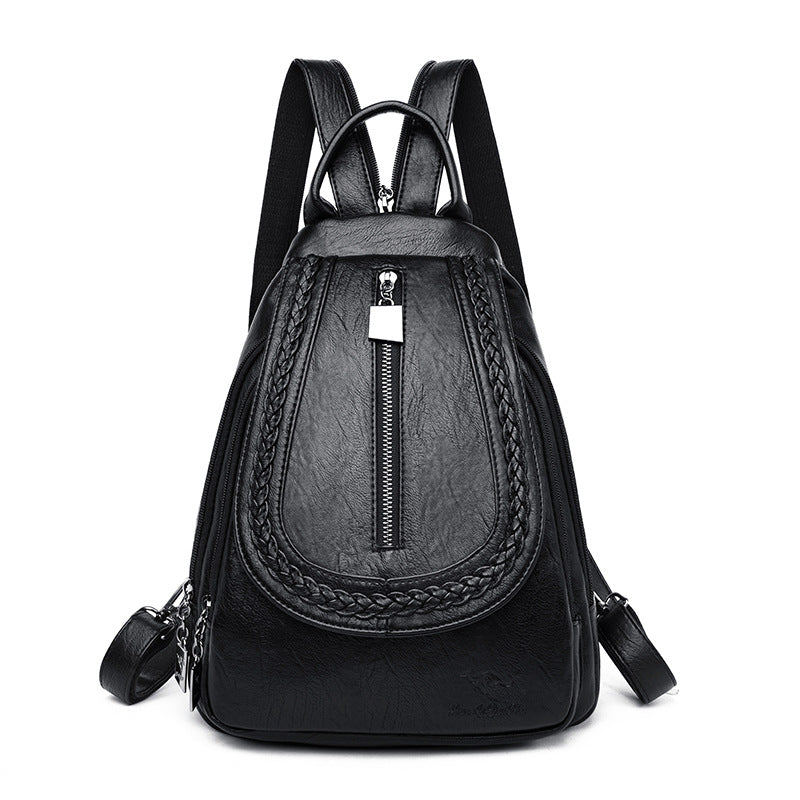 Women's Fashion Soft Leather Kangaroo Korean Style Backpacks