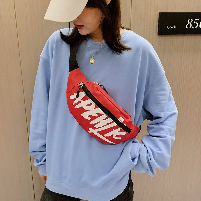 Women's Fashion Design Letter Printed Nylon Street Women's Shoulder Bag