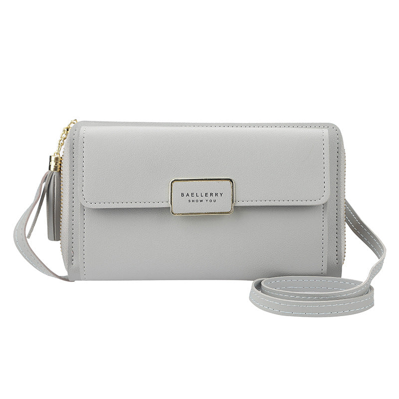 Women's Korean Zip Tassel Long For Women's Shoulder Bag