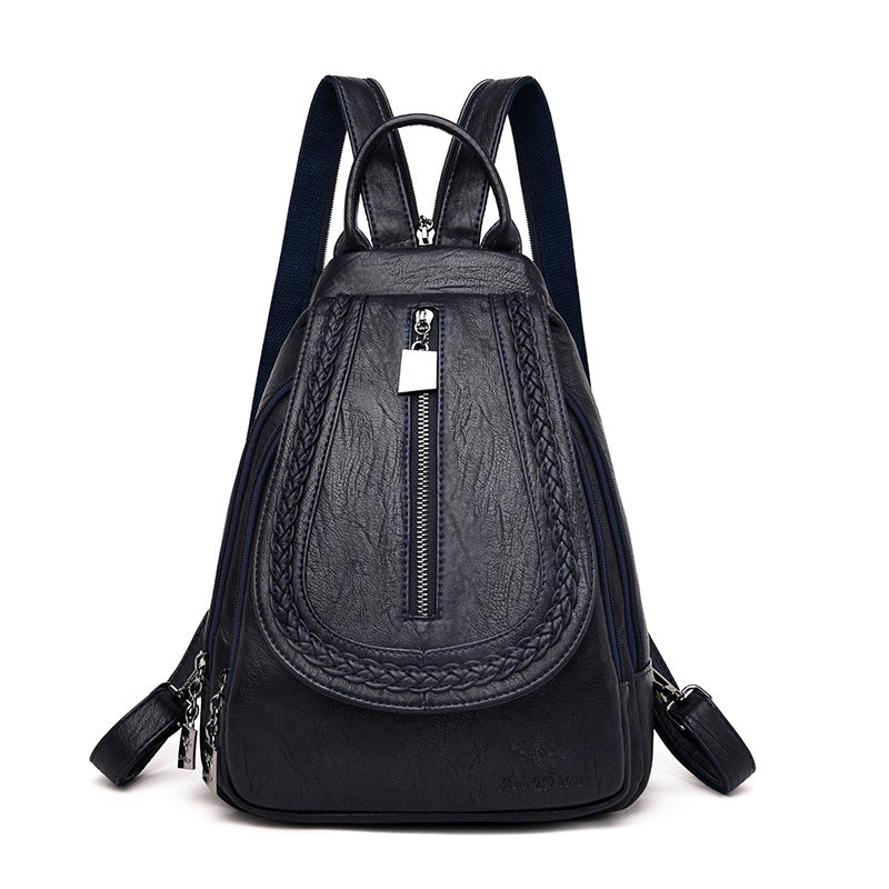 Women's Fashion Soft Leather Kangaroo Korean Style Backpacks