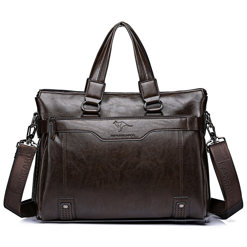 Men's Soft Leather English Kangaroo Business Large Men's Handbags