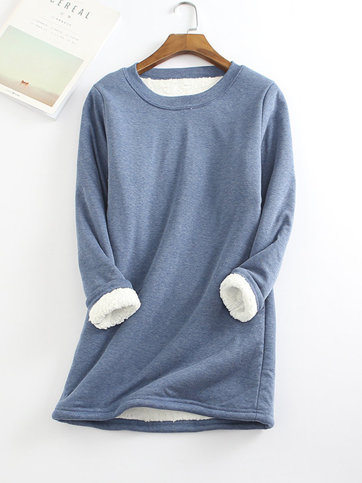 Women's Padded Bottoming Shirt Mid-length Thickened Large Fleece Slim Tops