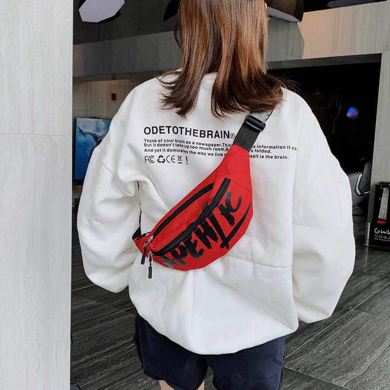 Women's Fashion Design Letter Printed Nylon Street Women's Shoulder Bag