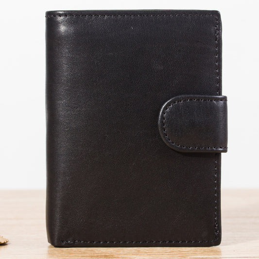 Men's Leather Short Two-fold Vertical Cowhide Oil Men's Wallets