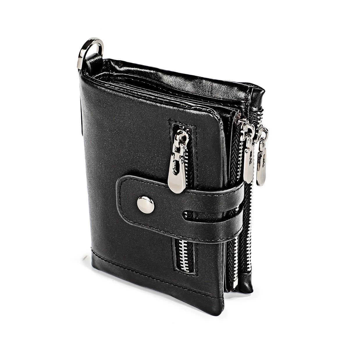 Man Vertical Short Zipper Multifunctional First Men's Wallets