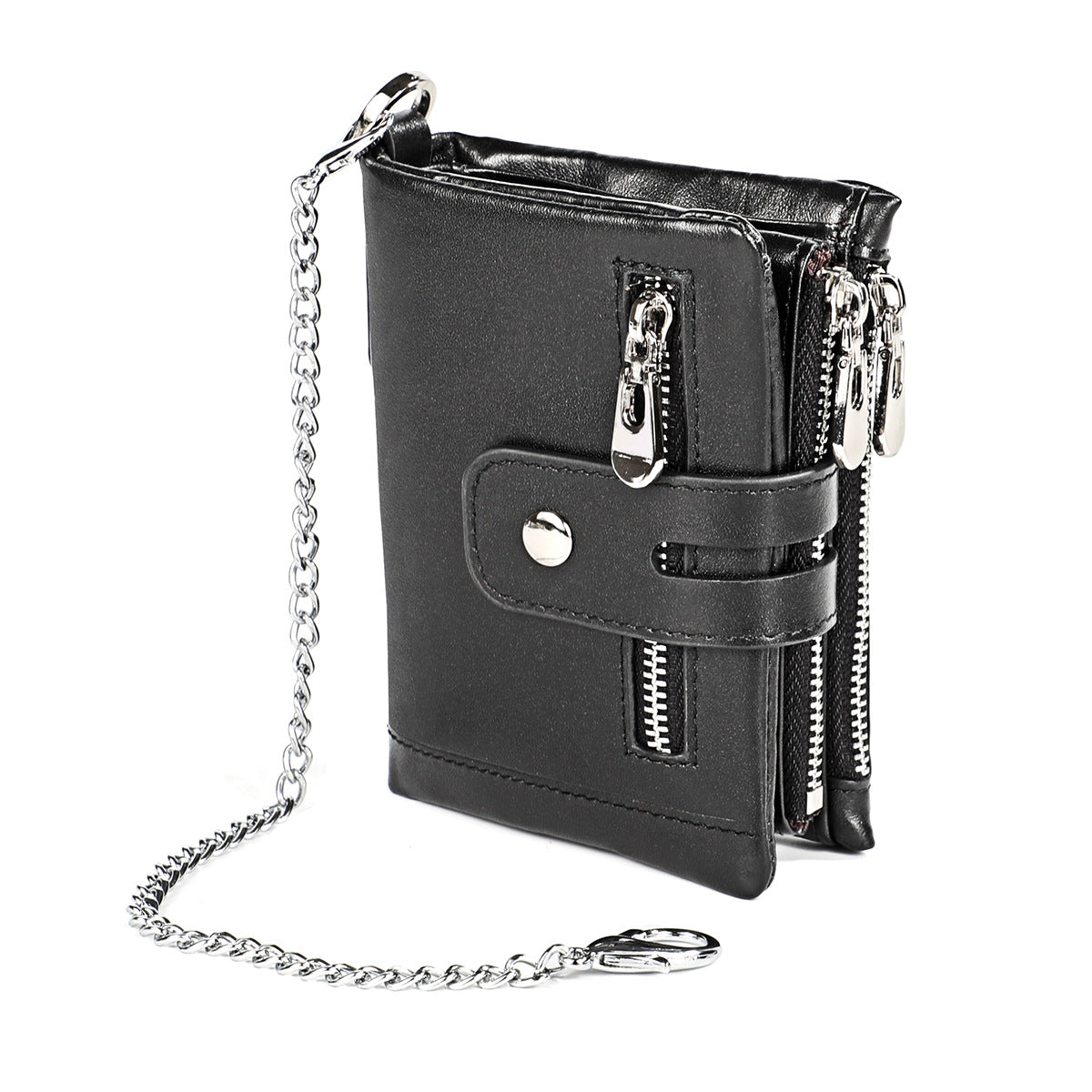 Man Vertical Short Zipper Multifunctional First Men's Wallets