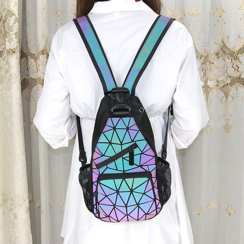 Women's Fashion Trendy High Mini Rhombus Light Backpacks