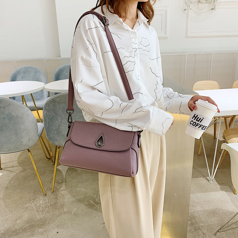 Women's Fashion Lychee Pattern Simple Female Portable Shoulder Bags