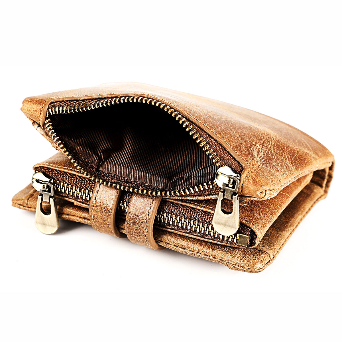 Man Vertical Short Zipper Multifunctional First Men's Wallets