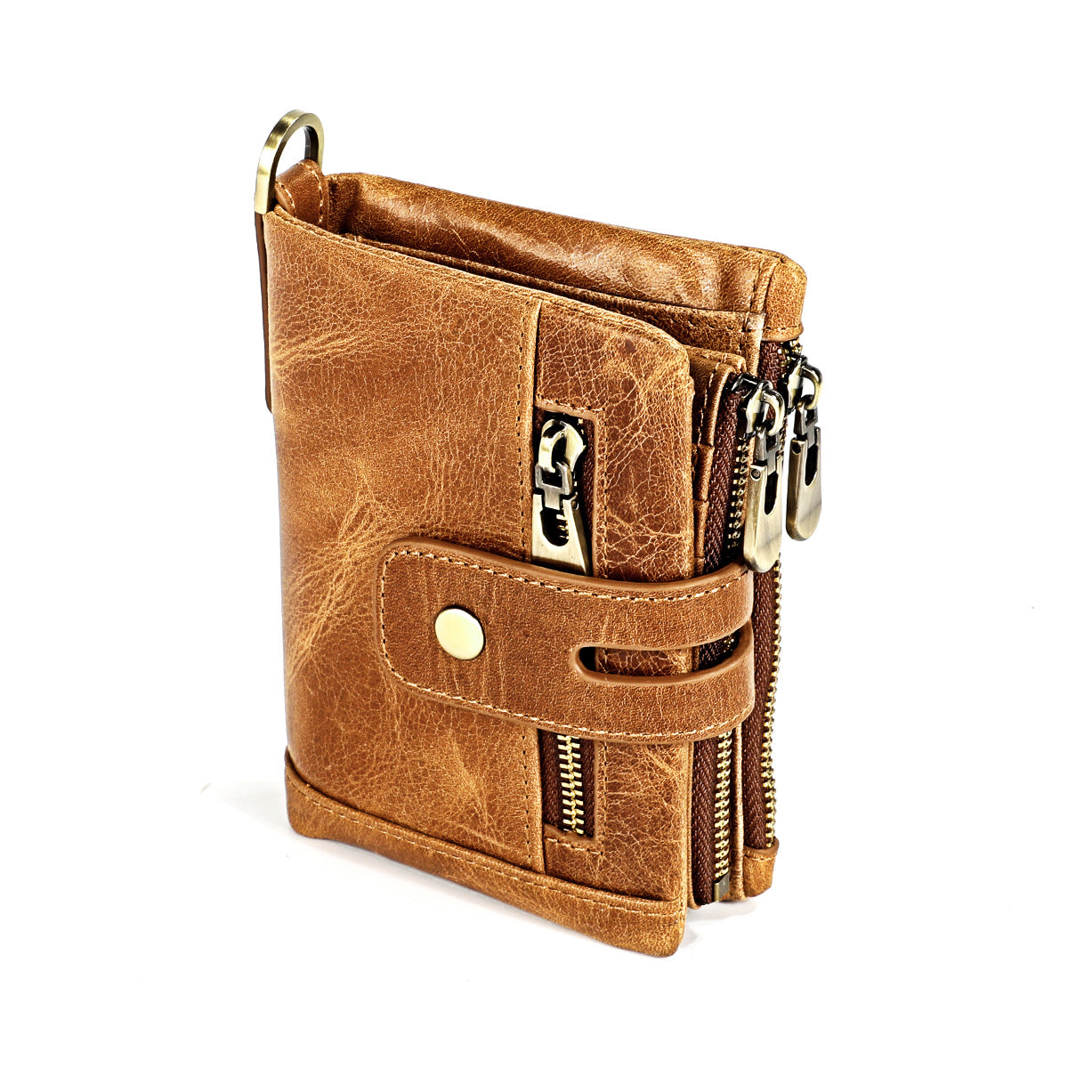 Man Vertical Short Zipper Multifunctional First Men's Wallets
