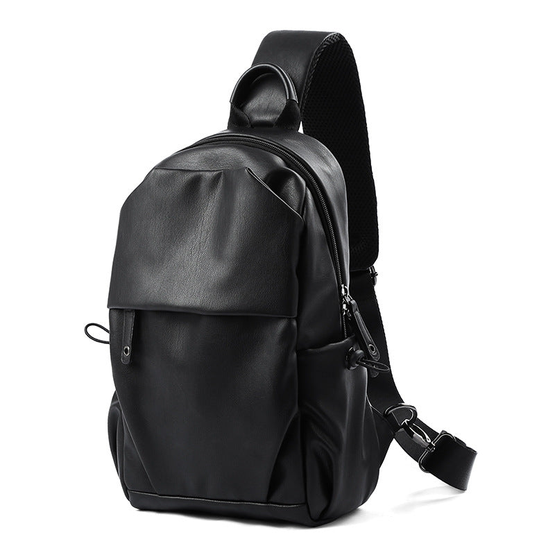 Men's Simple Leather Trendy Pouch Lightweight Men's Chest Bags