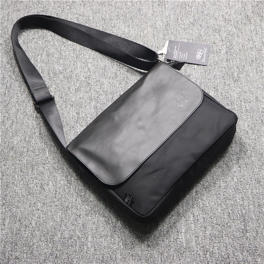 Men's Trendy Oxford Cloth Crazy Horse Leather Men's Shoulder Bags