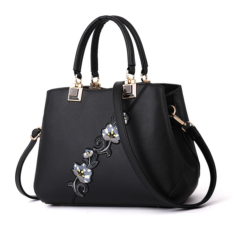 Women's Fashion Unique Embroidered Flower Mother Shoulder Bags