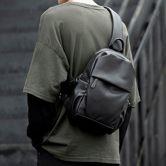 Men's Simple Leather Trendy Pouch Lightweight Men's Chest Bags