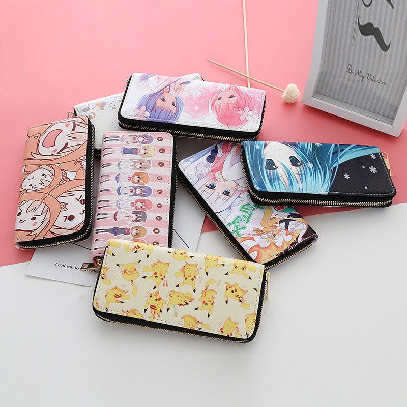 Men's Cartoon Animation Female Neutral Zipper Clutch Comic Show Scenic Bags